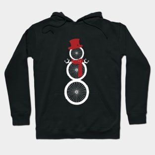 Cycling Snowman (White/Red) Hoodie